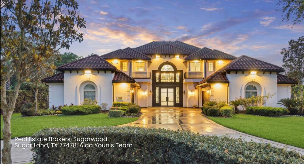 Luxury Mediterranean mansion listed by real estate brokers Sugar Land TX in Sugarwood community by Aida Younis Team