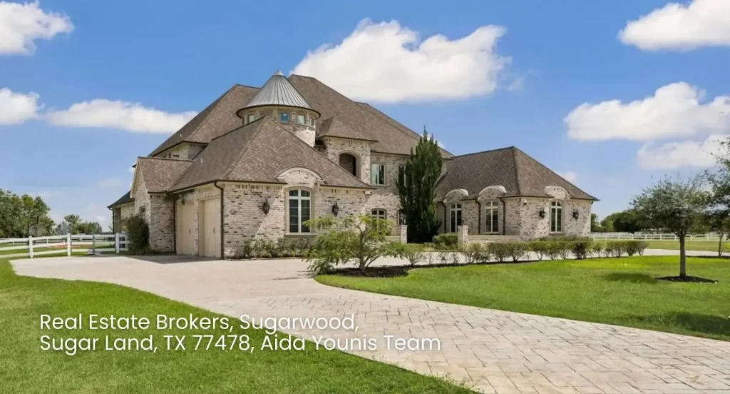 Luxury stone estate home in Sugarwood featured by leading real estate brokers Sugar Land TX Aida Younis Team. 